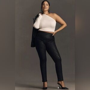 Anthropologie Black Checkered Leggings